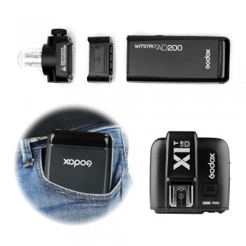 GODOX AD200 TTL 2.4G HSS 1/8000s Pocket Flash Light Double Head 200Ws with 2900mAh Lithium Battery Flashlight Flash Strobe Flash