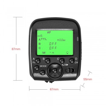 TRIOPO G1 Dual TTL Wireless Trigger with Widescreen LCD Display 1/8000s HSS 2.4G Wireless Transmission 16 Channels