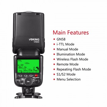 Voking VK800 I TTL External Camera Flash Slave Speelite for Nikon Digital SLR Cameras+GIFT