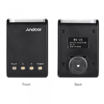 Andoer WS-25 Mini Digital Slave Flash Speedlite On-Camera Flash w/ Universal Hot Shoe GN18 for Canon Nikon Pentax Sony
