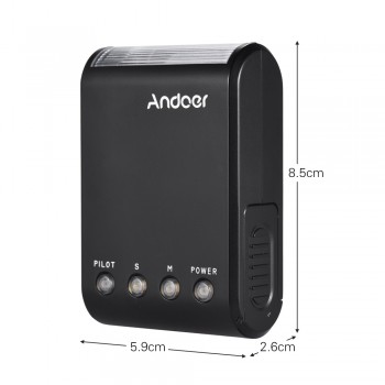 Andoer WS-25 Mini Digital Slave Flash Speedlite On-Camera Flash w/ Universal Hot Shoe GN18 for Canon Nikon Pentax Sony