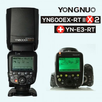 Ulanzi Updated YONGNUO YN600EX-RT II Auto TTL HSS Flash Speedlite +YN-E3-RT Controller for Canon 5D3 5D2 7D Mark II 6D 70D 60D