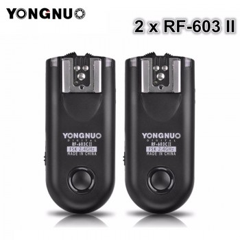 YONGNUO 2pcs RF-603 II Flash Trigger Transceiver Set ,Shutter Release for Canon Nikon Pentax DSLR Camera RF-603 II C1 C3 N1 N3