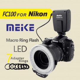 Meike FC100 LED Macro Ring Flash for Nikon D7100 D7000 D5200 D5100 D5000 D3200 D3100 D3000 D800 D600 D300s D200 D90 D80 D60