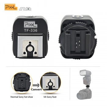 Pixel TF-336 TTL Hot Shoe Adapter Converter with PC Port Convertering for Sony Normal Hotshoe Camera to Use New Mi Hotshoe Flash
