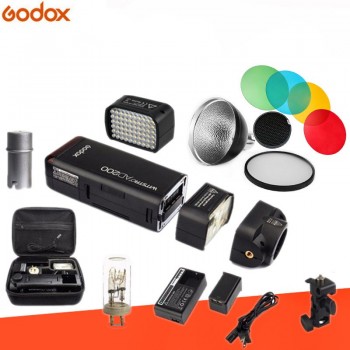 Godox AD200 Kit 200Ws 2.4G TTL Pocket Flash Strobe 1/8000 HSS Cordless Monolight 2900mAh Lithimu Battery and Bare Bulb/Speedlite