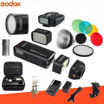 Godox AD200 Kit 200Ws 2.4G TTL Pocket Flash Strobe 1/8000 HSS Cordless Monolight 2900mAh Lithimu Battery and Bare Bulb/Speedlite