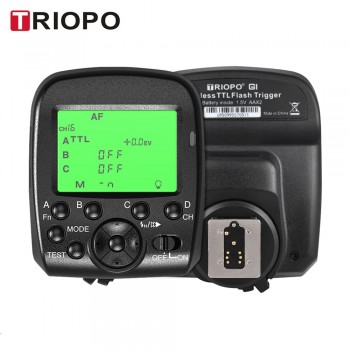 TRIOPO G1 Dual TTL Wireless Trigger with Widescreen LCD Display 1/8000s HSS 2.4G 16 Channels for Canon Nikon Series Cameras