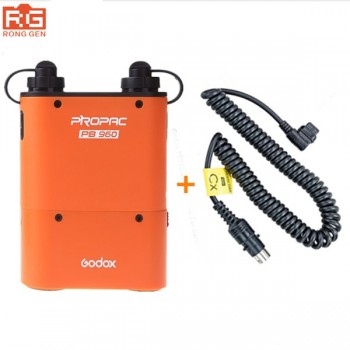 Godox PB960 Dual Output Flash Battery power Pack 4500mAh + Adapter Cable for Canon Nikon Sony Godox Yongnuo Flash Black amp; Orange