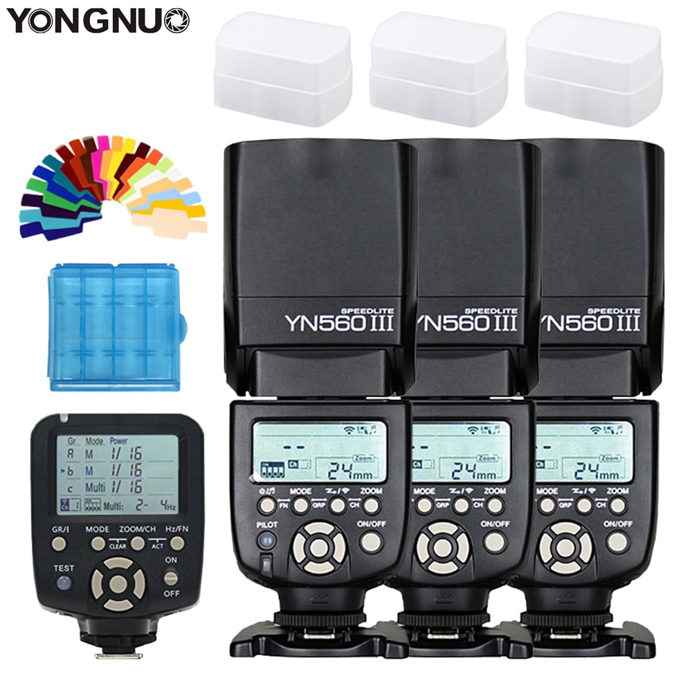 YONGNUO YN560 III YN560III YN-560III YN560-III Speedlite Flash Speedlight x3+ YN-560TX YN560TX Flash Controller For Canon Nikon