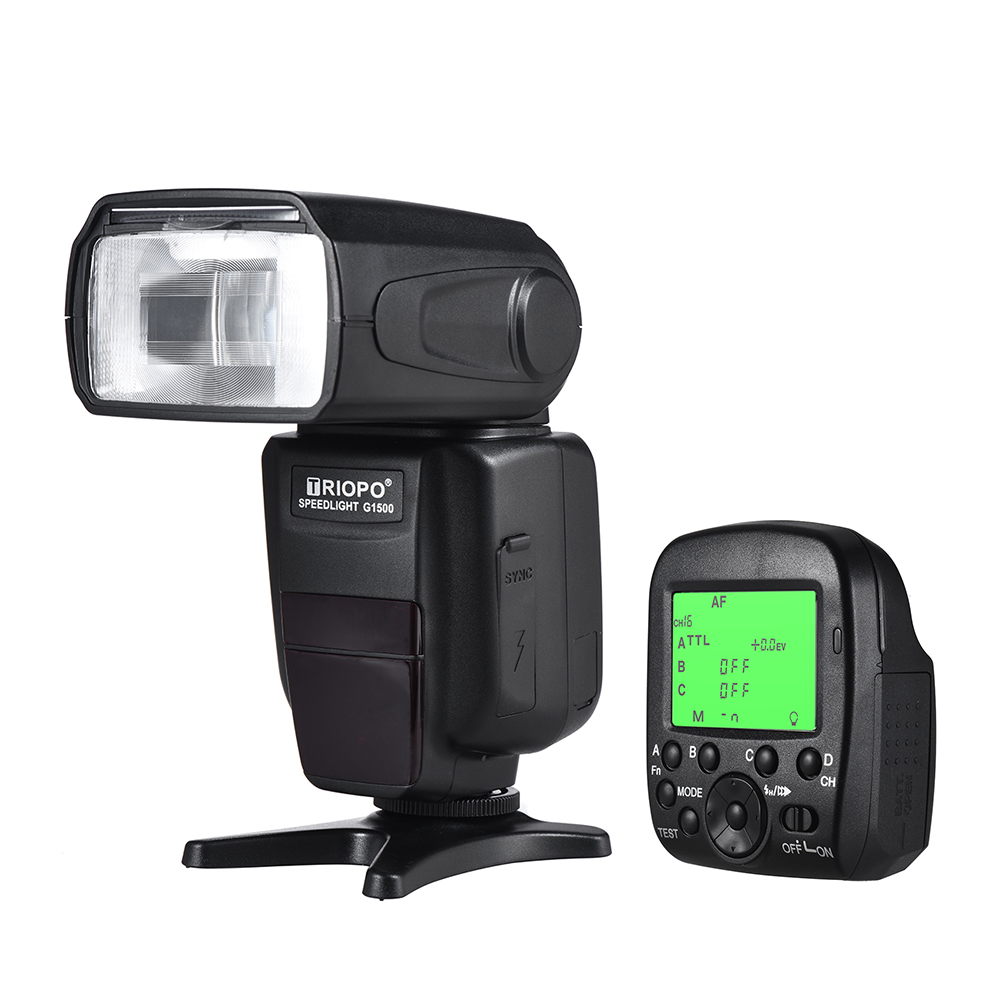 TRIOPO G1500 2.4G HSS 1/8000s GN58 TTL Wireless Master Slave Flash Speedlite + Trigger for Sony A77II A7RII A7R A58 A99 ILCE600L