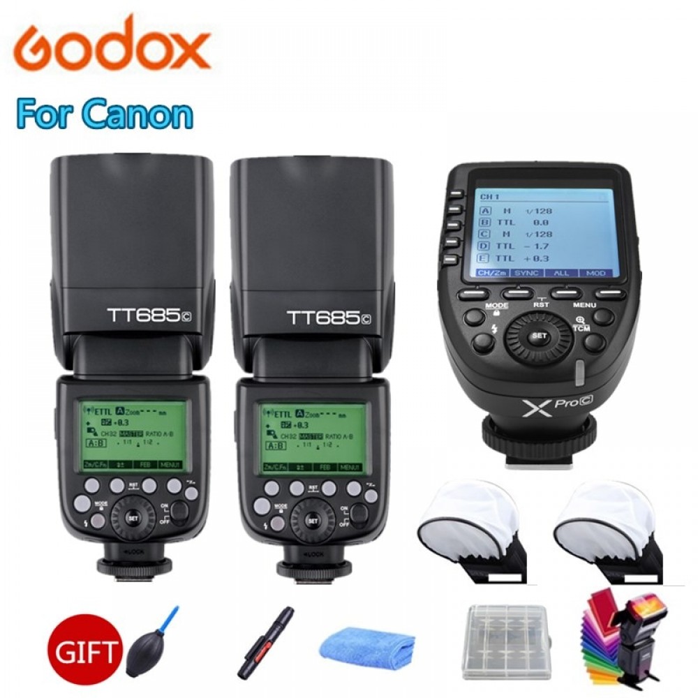 Godox TT685 TT685C Camera Flash Speedlite 2.4G Wireless TTL HSS + Xpro-C Transmitter Trigger For Canon 80D 800D 70D 700D 60D