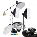 Godox DP600II 600Ws +2x SK400II 400Ws 2.4G Wireless X1 Trigger Photo Studio Flash Strobe Kit Softbox Light Boom Lighting Set