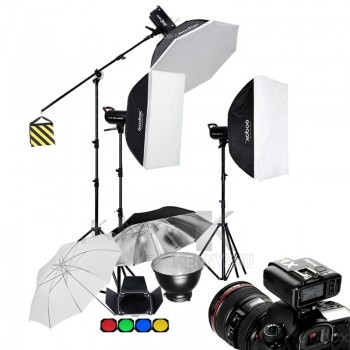 Godox DP600II 600Ws +2x SK400II 400Ws 2.4G Wireless X1 Trigger Photo Studio Flash Strobe Kit Softbox Light Boom Lighting Set