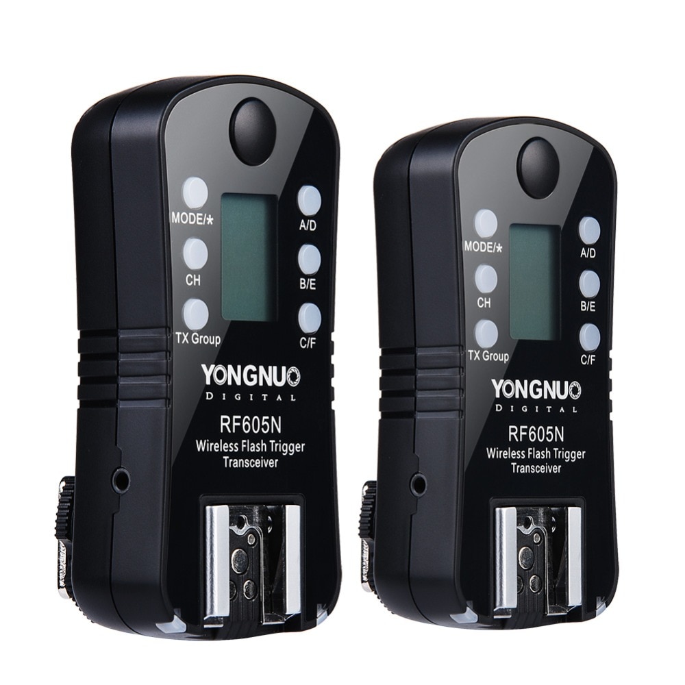 1 Pair PYONGNUO Original RF-605N RF-605 RF605 Wireless Flash Trigger with LCD For Nik D7100 D7000 D5200 D5100 D5000 D3200 D3100