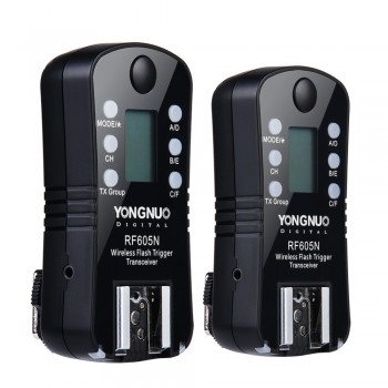 1 Pair PYONGNUO Original RF-605N RF-605 RF605 Wireless Flash Trigger with LCD For Nik D7100 D7000 D5200 D5100 D5000 D3200 D3100