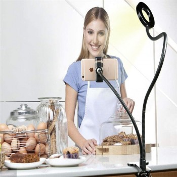 Ring Light with Cell Phone Stand Holder for Live Stream,Selfie.Dimmable for iphone,Samsung,xiaomi,huawei,HTC,Smartphone Facebook