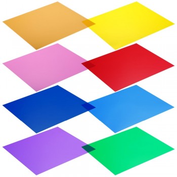 Neewer 30 x 30 cm Pack of 8 Transparent Color Correction Lighting Gel Filter in 8 Different Colors