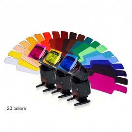 20colors/pack Flash Speedlite Color Gels Filters Cards for Canon for Nikon Camera Photographic Gels Filter Flash Speedlight
