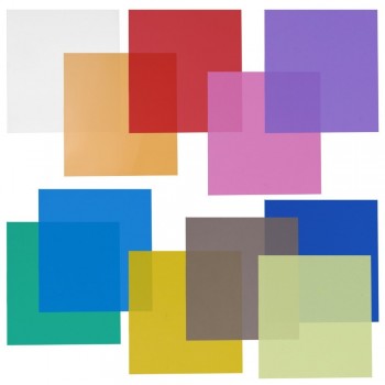 Neewer 30 x 30 cm Transparent Color Gel Filter Set Pack of 11 Sheets for Photo Studio Strobe Flashlight in 11 Different Colors