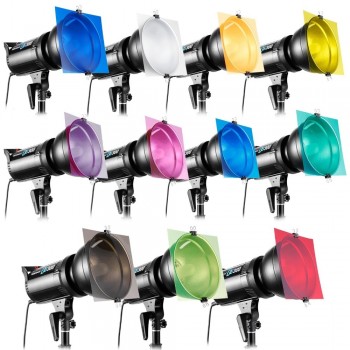 Neewer 30 x 30 cm Transparent Color Gel Filter Set Pack of 11 Sheets for Photo Studio Strobe Flashlight in 11 Different Colors