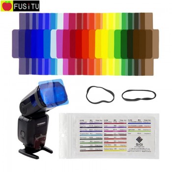 Fusitu 20pcs Flash Speedlite Color Gels Filters for Canon Nikon Sony Godox Yongnuo Shanny