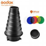 Godox SN-01 With Color Filter Conical Snoot Studio Flash Accessories Honeycomb Grid Light For Bowens Mount Studio Strobe Flash