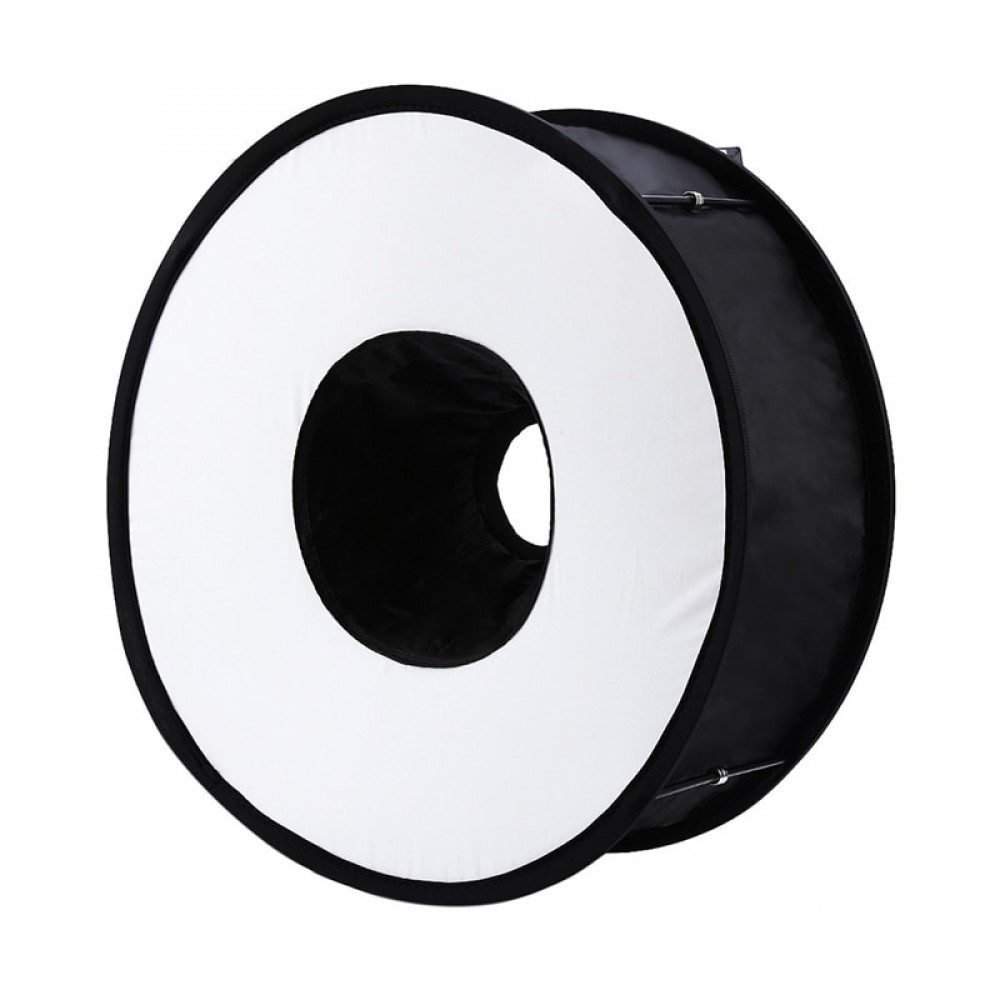 Top Deals 45cm Foldable Ring Speedlite Flash Diffuser Macro Shoot Round Softbox for Canon Nikon Sony Pentax Godox Speedlight