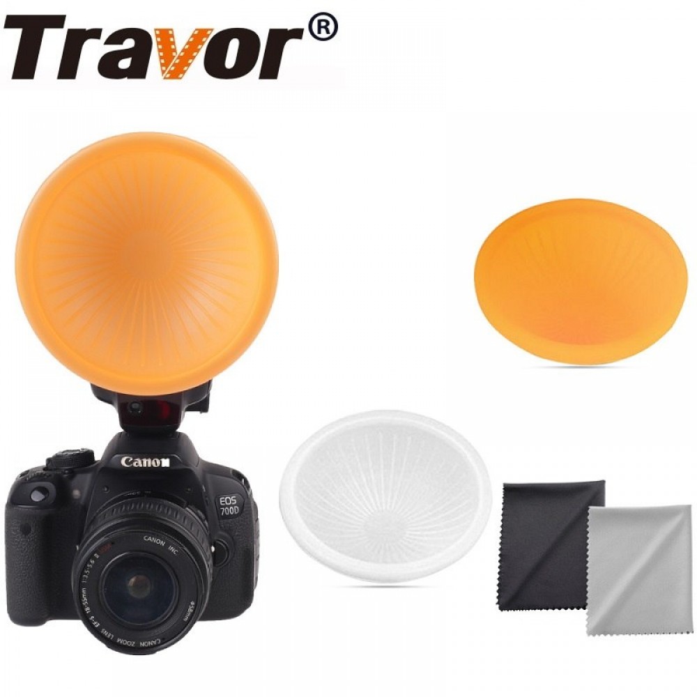 Travor Lambancy Dome Flash Diffuser for CANON 420EX 430EX SONY F36AM with 2pcs Microfiber Lens Cloth