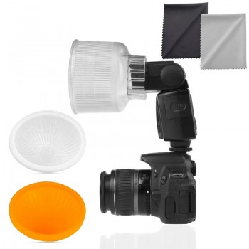 Travor Lambancy Dome Flash Diffuser for CANON 420EX 430EX SONY F36AM with 2pcs Microfiber Lens Cloth
