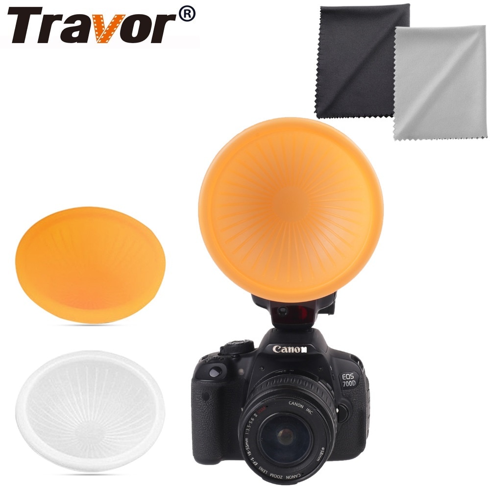 Travor Camera Flash Lambancy Dome Flash Diffuser For Canon 550EX 580EX 580EX II 600EX Gift 2pcs Microfiber Lens Cloth
