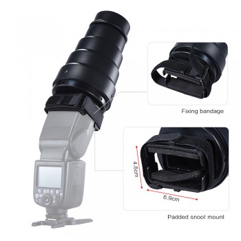 Andoer Conical Flash Snoot Light Modifier with 50 Degree Honeycomb Color Filter for Canon Nikon Photography On-camera Speedlite
