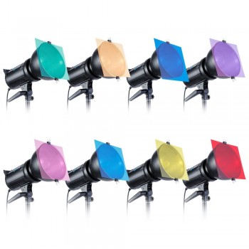 8 in 1 30cm / 12 inch flash color film video light filter color photography accessories