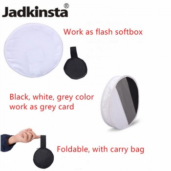 Jadkinsta 31cm Round Flash Diffuser On-top Camera Diffuser Mini Gray External Softbox White Grey Black Balance Card Soft Box