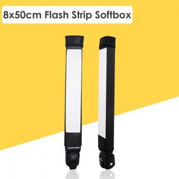 8x50cm Universal Foldable Flash Reflector Strip Diffuser Bar Softbox for Canon Nikon Sony Yongnuo Pentax Metz Speedlite