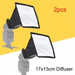 2pcs Universal 17x15cm Flash Square Softbox  Diffuser for Canon Nikon Sony Yongnuo Godox Metz Speedlite