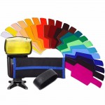 Color Gels Filter 20pc FLash Speedlite Speedlight w/Gels-Band kit SE-CG20 for Canon/Nikon/Sony/GODOX Pixel/VILTROX/YONGNUO/
