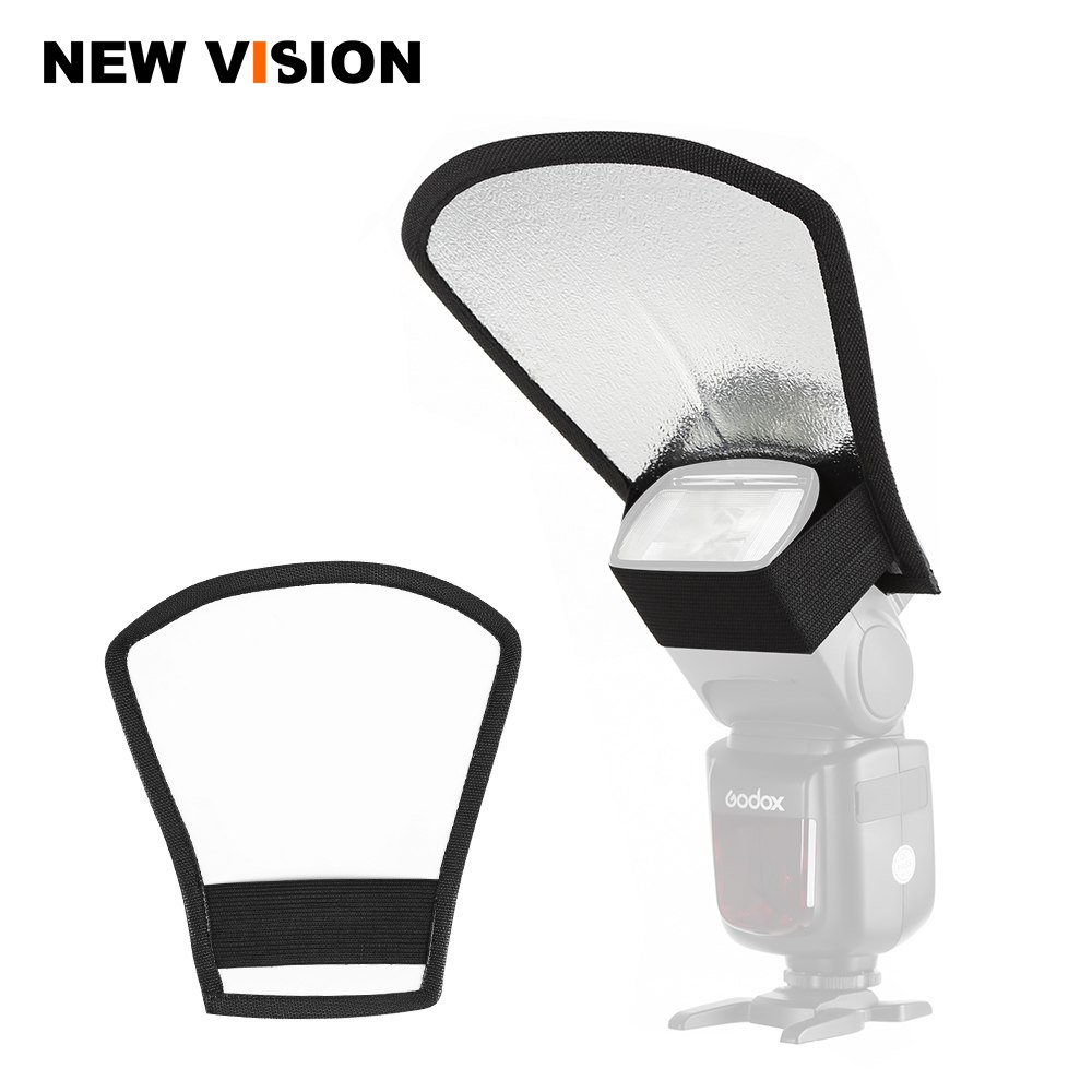 Universal Flash Diffuser Softbox Silver White Reflector for Canon Nikon Pentax Yongnuo Speedlite Photography Studio Photo