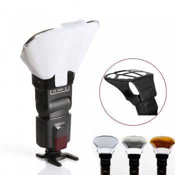 Universal 3 Color Flash Light Speedlite Diffuser Softbox Reflector for Canon Nikon Olympus Sony Yongnuo Flash Diffuser