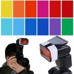 12 Colors Universal Speedlite Multicolor Filter Kit for Camera Flash Speedlight Flash Filter Diffuser Lighting Accessories