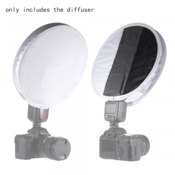 Multifunctional Mini Portable Round On-camera Flash Speedlite Diffuser Softbox for Canon Nikon Godox Andoer Speedlight