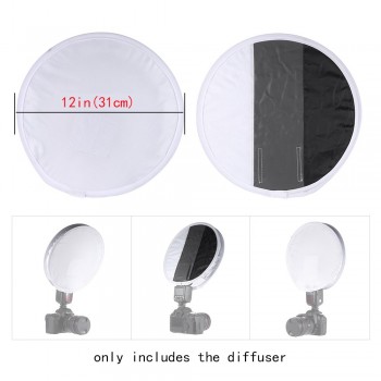 Multifunctional Mini Portable Round On-camera Flash Speedlite Diffuser Softbox for Canon Nikon Godox Andoer Speedlight