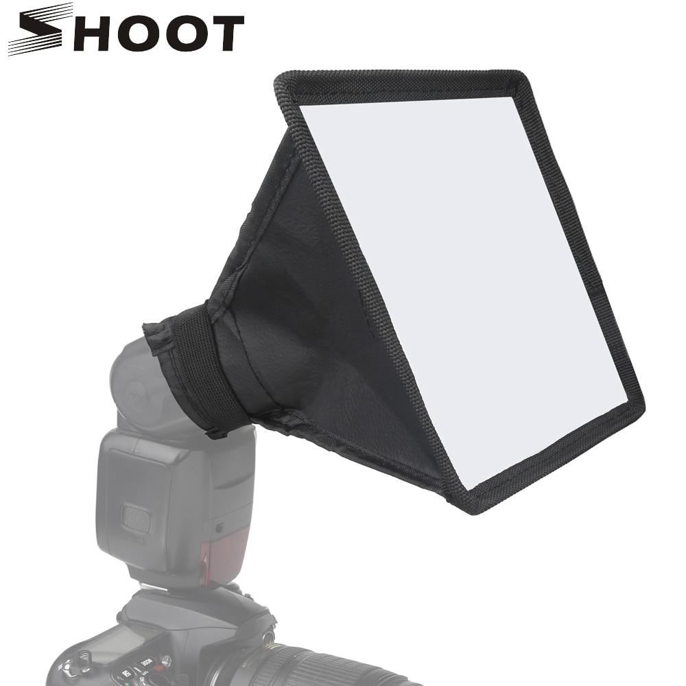 SHOOT Universal Flash Diffuser Light Softbox Silver Reflector Mini Professional Difusor Flash Soft Box for Canon Nikon Sony DSLR