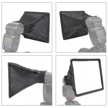 SHOOT Universal Flash Diffuser Light Softbox Silver Reflector Mini Professional Difusor Flash Soft Box for Canon Nikon Sony DSLR