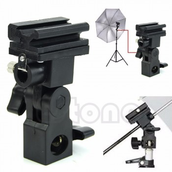 Hot Shoe Swivel Mount Photo Umbrella Holder Bracket B Flash Adapter Light Stand