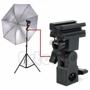 Hot Shoe Swivel Mount Photo Umbrella Holder Bracket B Flash Adapter Light Stand