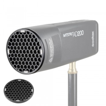 Godox H200R Flash Head+EC200 +AK-R1 Barn Door, Snoot, Color Filter, Reflector, Honeycomb, Diffuser Ball Kits for AD200 flash