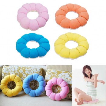 Soft Plush Breathable Flower Shaped Donut Ring Seat Cushion Office Chair Stool Couch Cushion Pillow