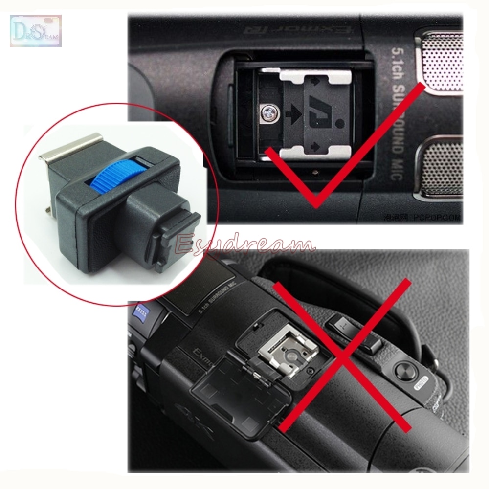 Blue Mini Standard Hot Cold Shoe Hotshoe Adapter Converter for Sony Active Interface Shoe DV Camcorder Mount