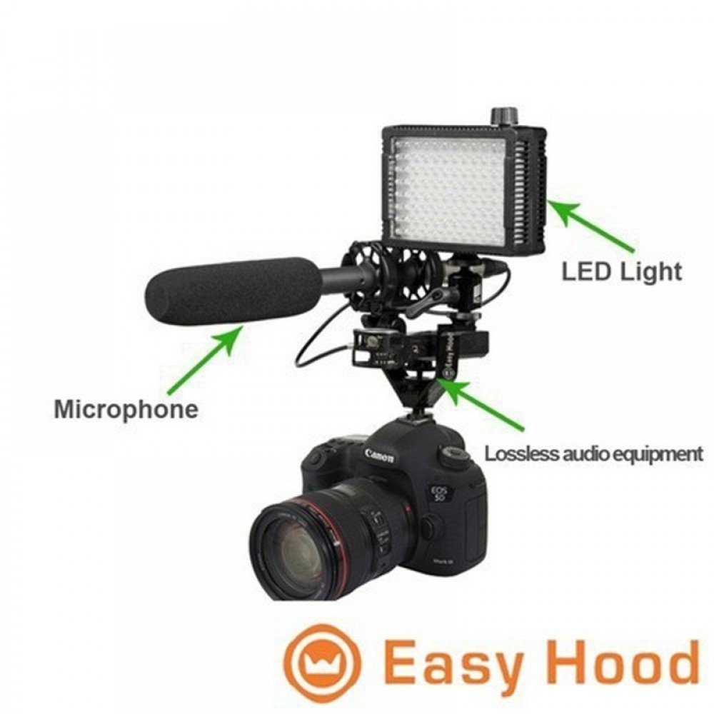 Camera Triple Mount Hot Shoe V Mount Bracket for Video Lights Microphones or Monitors